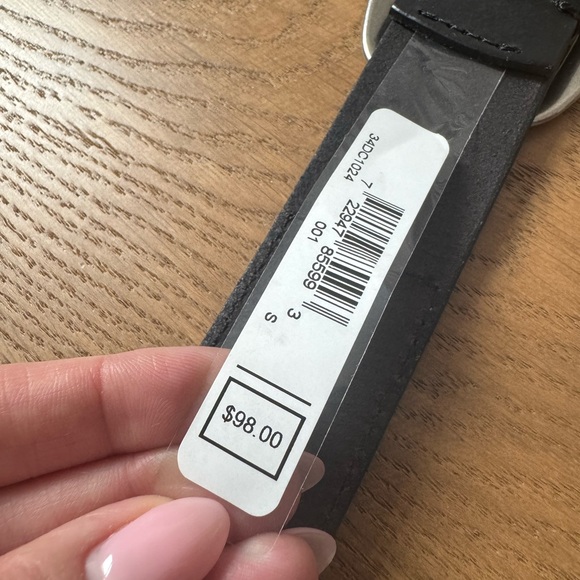 Frye Geo Pattern Beaded Leather Belt - NWOT - Size S 30” - Brown, Orange & Cream - Picture 6 of 8